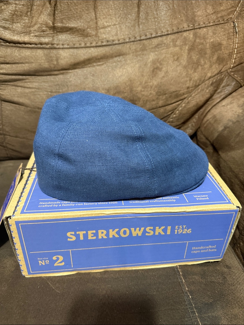Sterkowski Rusty (Linen) Six Panel Flat Cap in Medium Blue (58 cm) - Picture 2 of 8